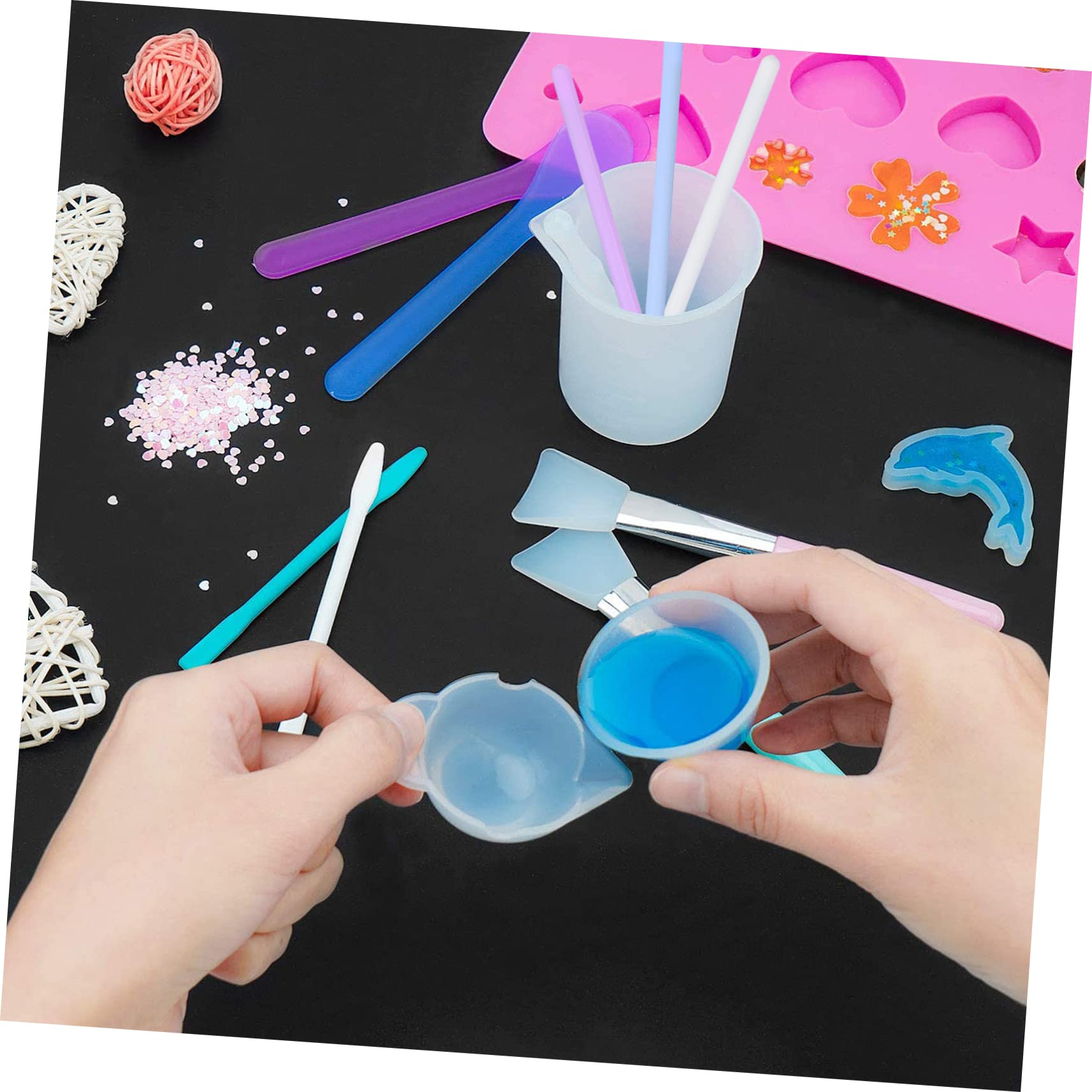 NAMOARLY Mud Mask Applicator 3pcs Silicone Stir Sticks Safe Reusable and Easy to Cle