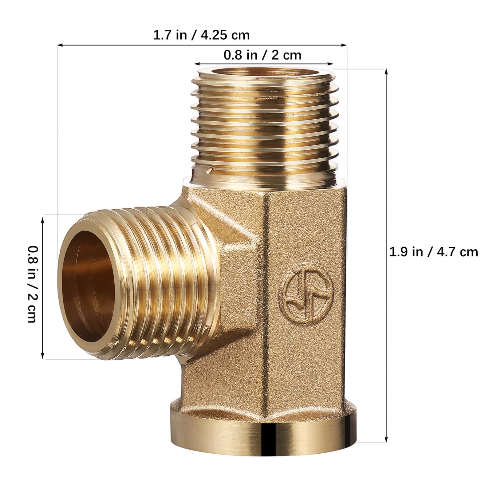 SOLUSTRE 2pcs 1 2'' Tee Joint Fittings - 3 Way Adapter Hose Tube Connector, Threaded Street Tee Fitting for Water & Gas Systems