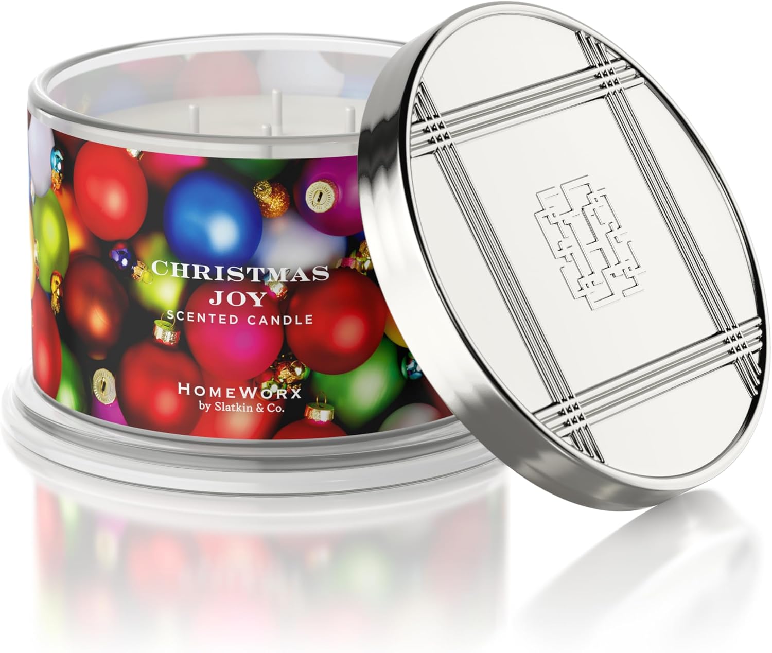 HomeWorx by SLATKIN + CO. Candle- Christmas Joy, 18 oz. Premium Scented Candle - 30-55 Hours Burn Time
