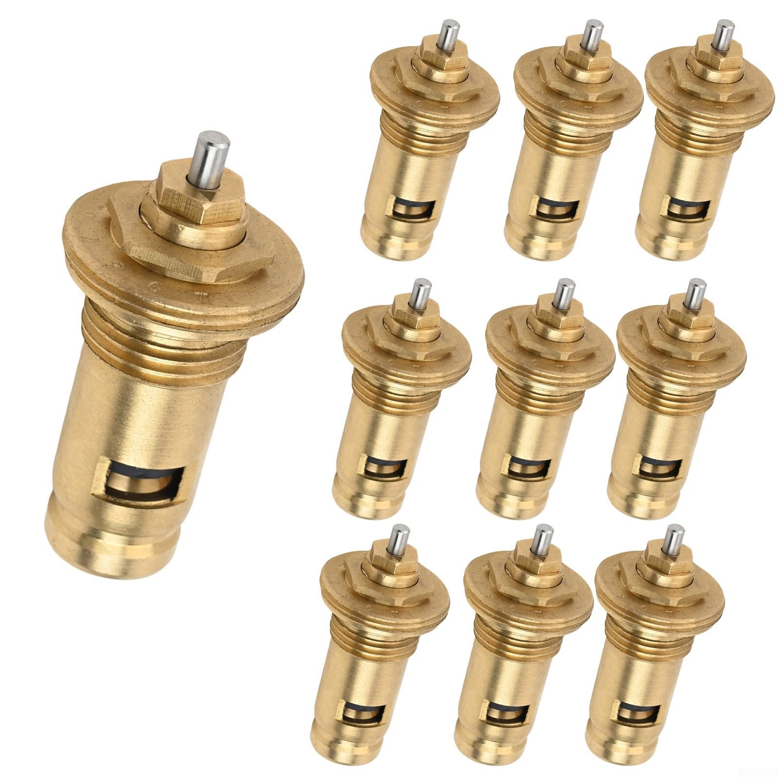 Heizkörperventil-Thermostateinsatz aus Messing, M30 x 1,5, Thermostat-Kartusche für Heizsysteme mit hydraulischer Kompatibilität und G1/2-Gewinde (10 Stück)