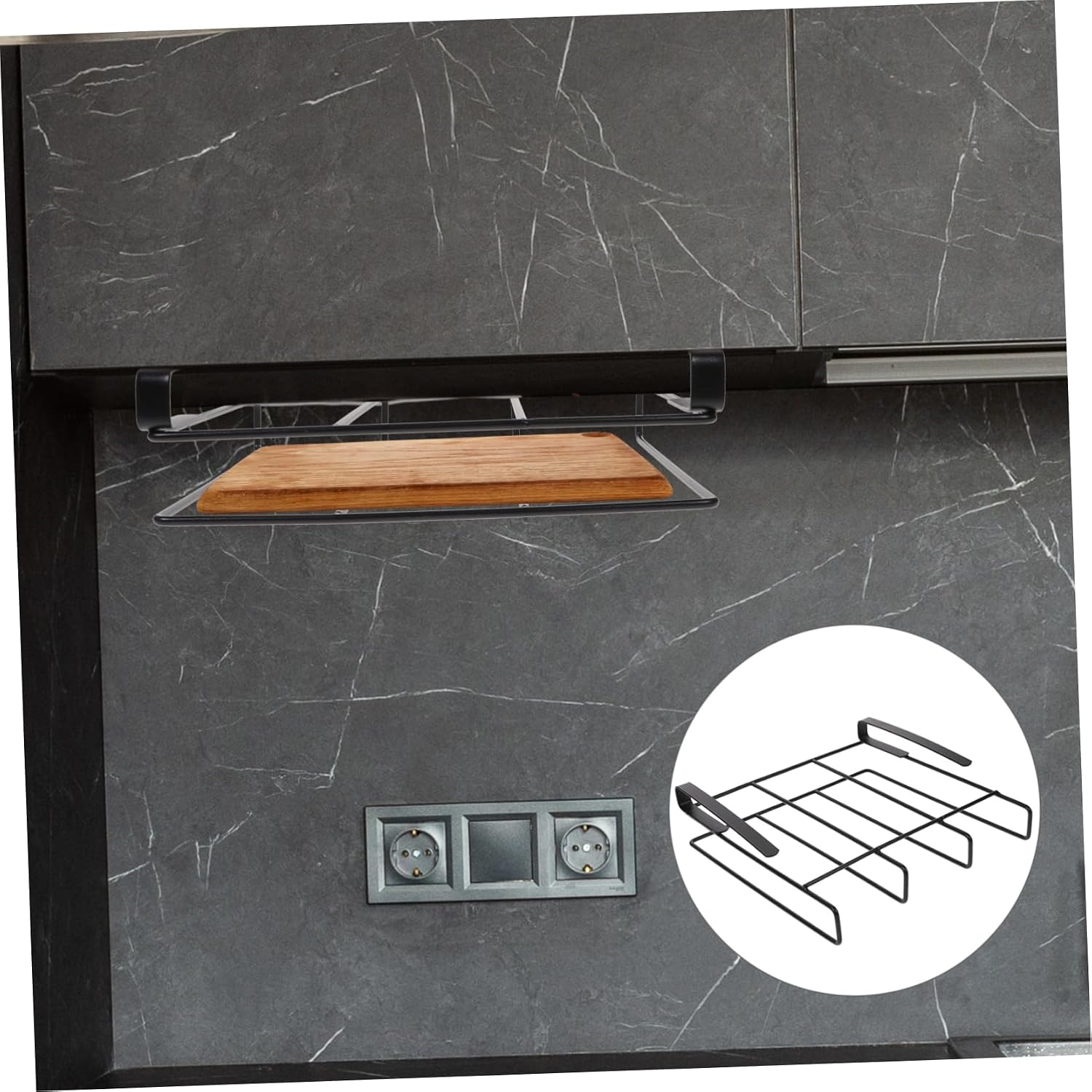 Cabilock Hanging Chopping Board Rack for Kitchen Cabinet Metal Cutting Board Holder Storage Shelf Space-Saving Organizer for Kitchen Accessories