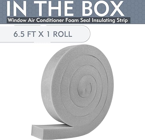 Miniatura 7 de Flamorrow Tira aislante de espuma para aire acondicionado de ventana, tira de sellado de espuma para ventana de 2 x 1 pulgada, 6.5 pies de largo,