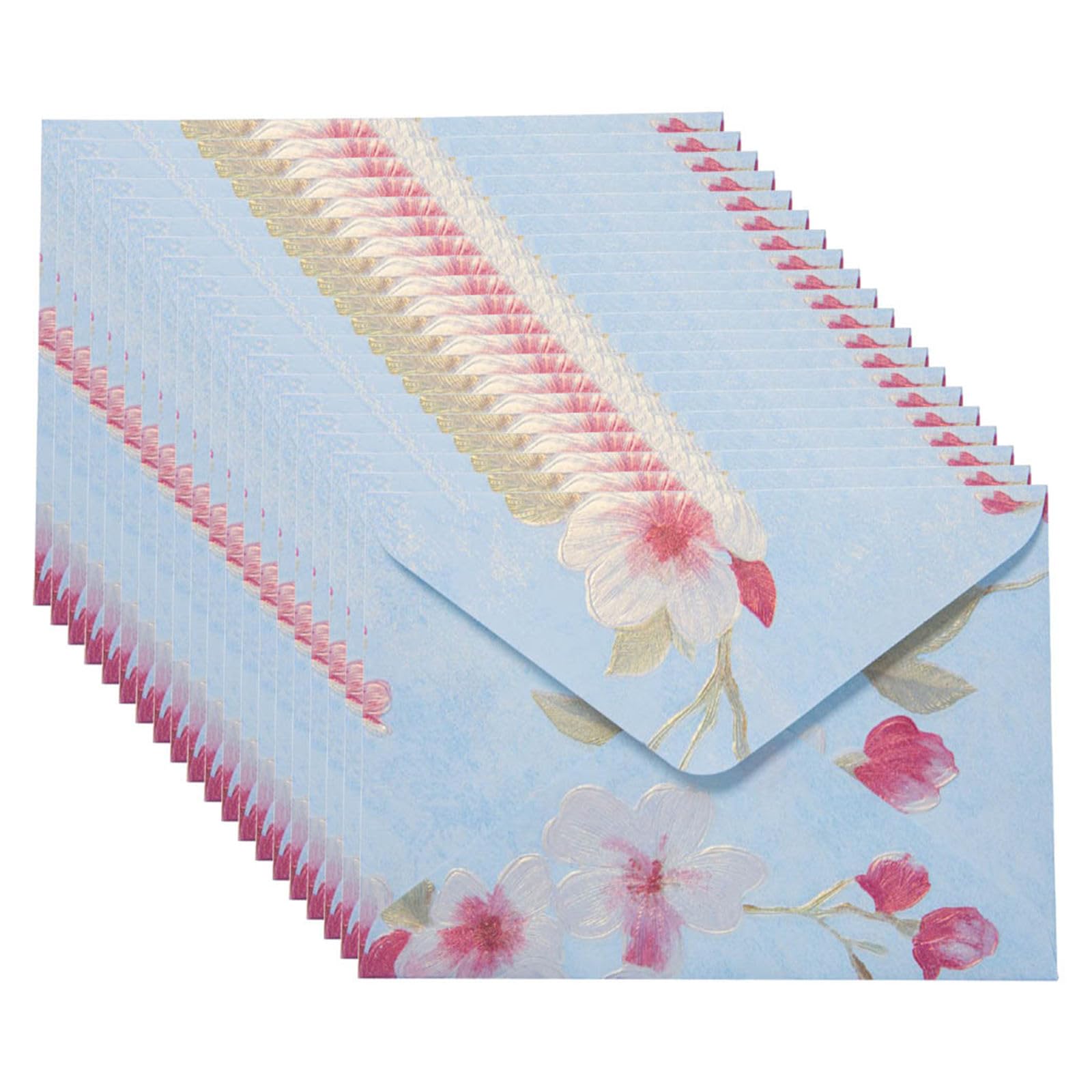 BWANGIAO 20pieces Retro Floral Envelopes 6.46x4.4Inch Flipping Paper Envelope Card Holder For Wedding Invitations Greeting Card
