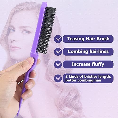 Miniatura 10 de BRUSHZOO - Cepillo de pelo con peine para peinar el cabello, cepillos desenredantes para mujeres, hombres y niños, cabello rizado, juego de cepillos