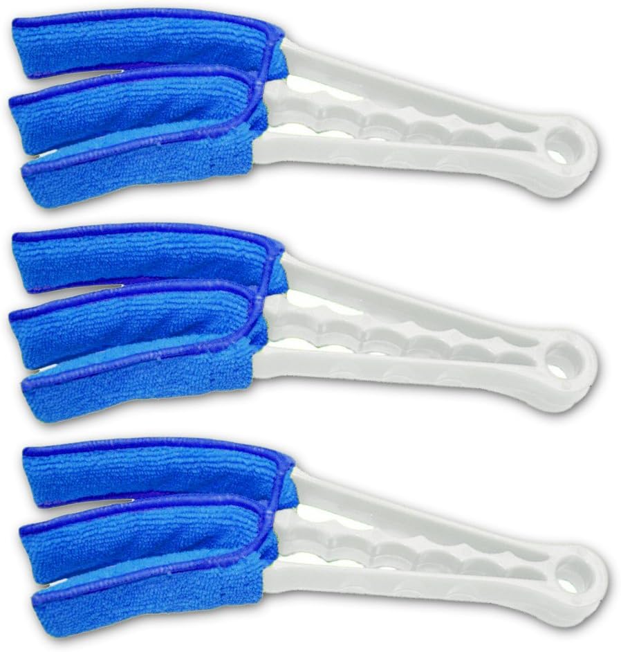 Crenstone Blinds and Ceiling Fan Duster Set - Pack of 3 Microfiber Cleaners for Ceiling Fans, Window Blinds and Shutters