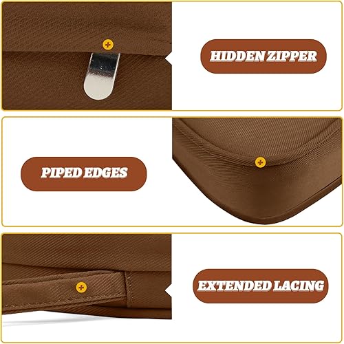 Miniatura 5 de Cojines para sillas de exterior de 17 x 16 pulgadas, resistentes a las manchas y duraderos, juego de 4 cojines cómodos antideslizantes para sillas