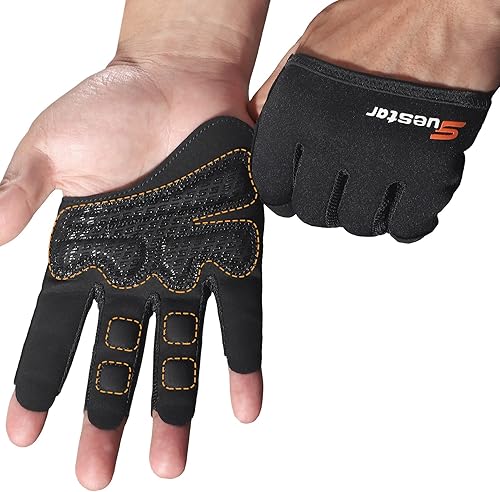 Guantes de levantamiento de peso parcial, guantes de entrenamiento de 34 dedos para hombres y mujeres, protección completa de la palma y agarre de