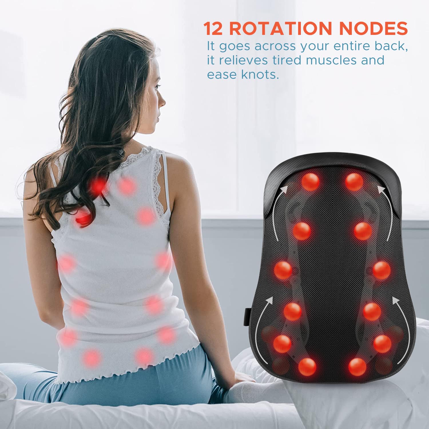 Kosmocare Corded Electric Back Massager Cushion With S-Track And Thai Step Kneading & Heating for Blood Circulation, Black - Image 7 thumbnail