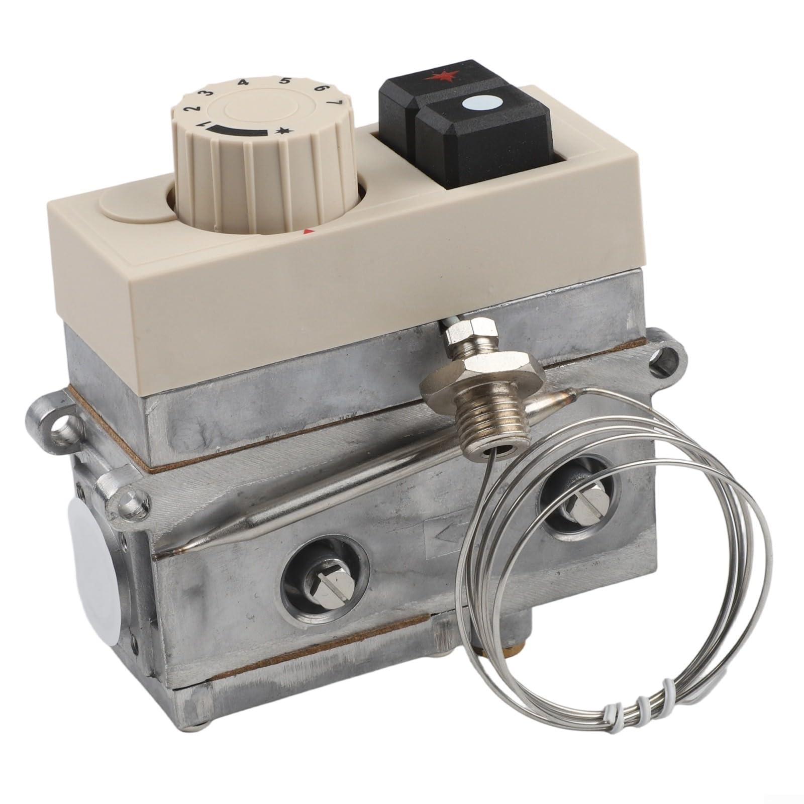 Termostato de válvula de control de temperatura de gas 710, rango de 120-200 ° C, construcción de ABS, funcionamiento estable para freidora comercial, horno de vapor wok, cocina