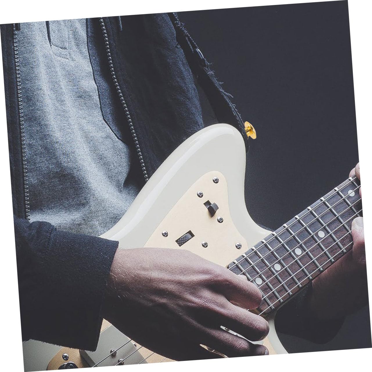Levemolo Guitar Strap Lock Button Bass Straps Pegs Instrument Strap Buckles Guitar Repair Kit Metal Strap Retainer