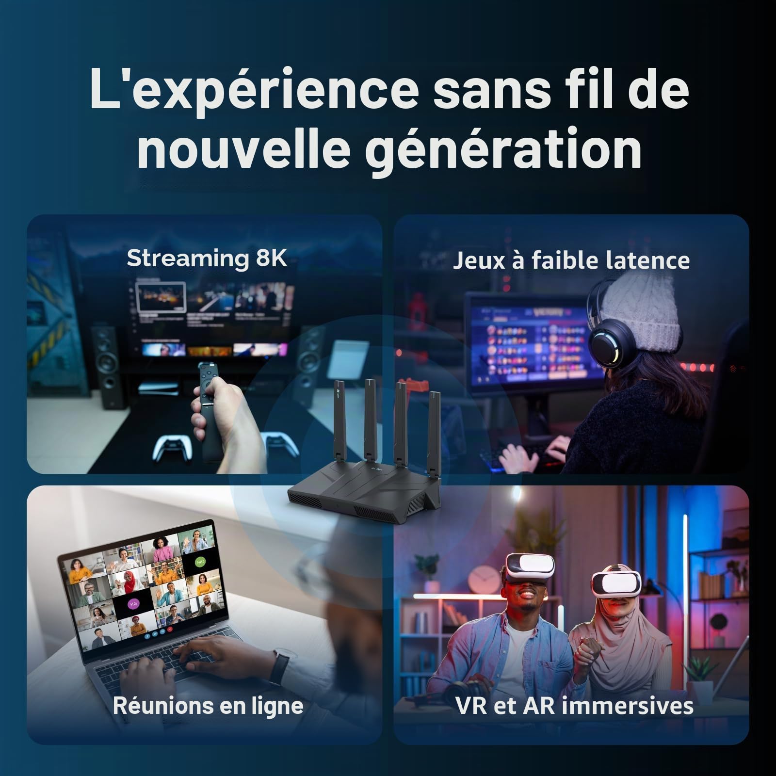 GL.iNet GL-BE6500 Flint 3e Routeur Wi-Fi 7 Double Bande Haut débit VPN 2,5 GHz