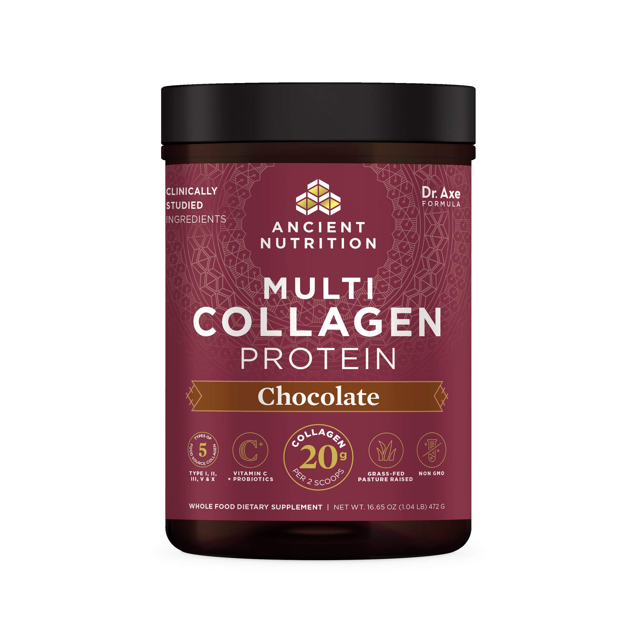 Collagen Powder Protein by Ancient Nutrition, Multi Collagen Chocolate