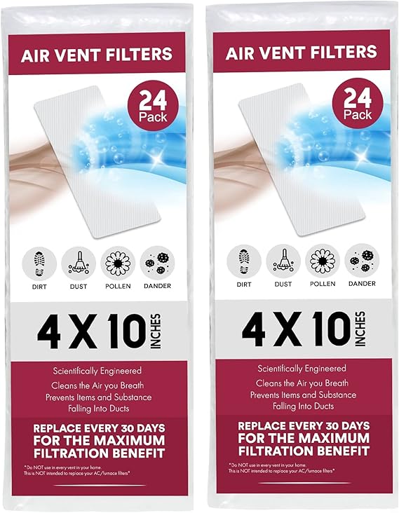 Vent Filters for Home, Air Vent Filters (4"x10") Engineer for Floor