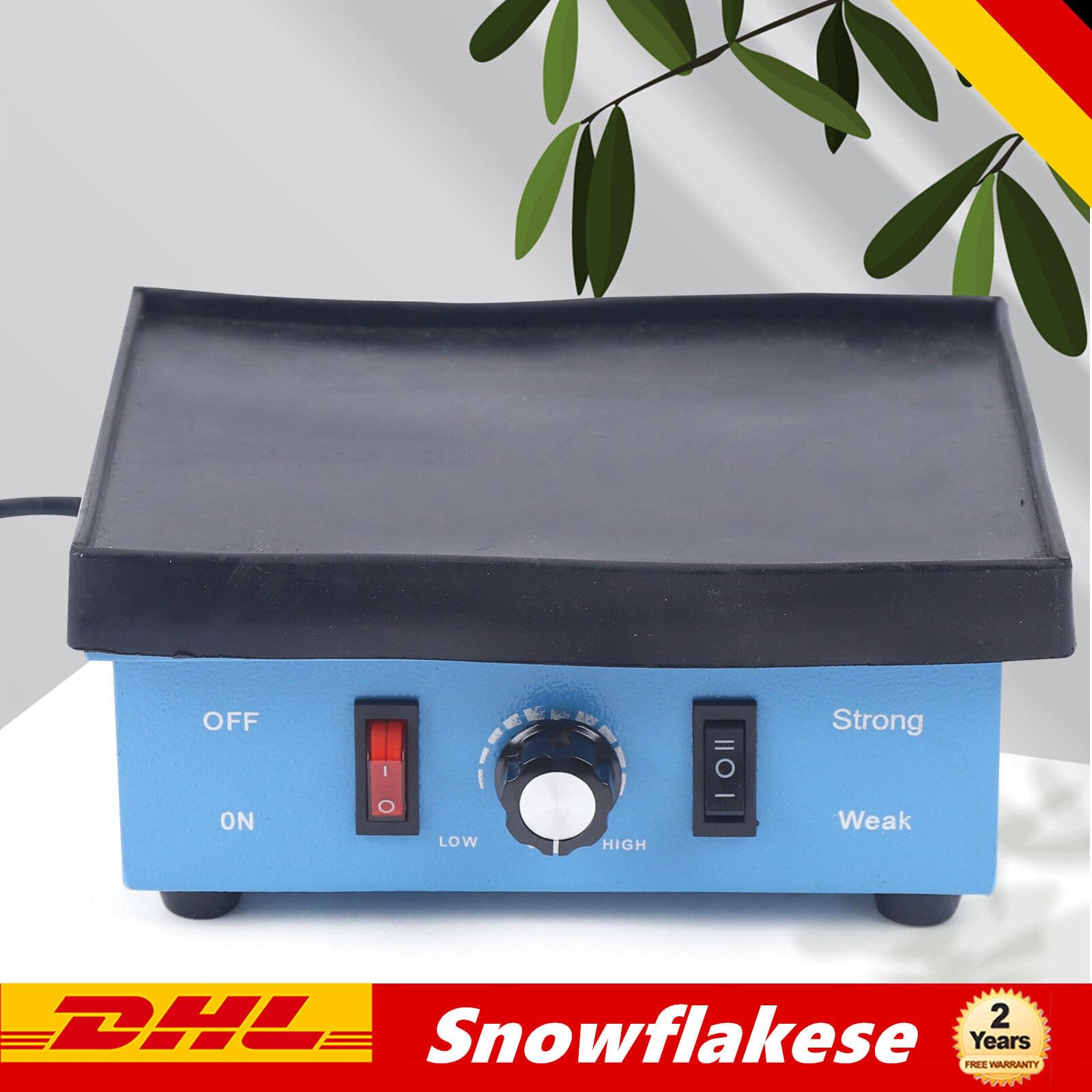 Dental Gipsrüttler, Oszillator Vibrationsplatte 220V, Blau Zahntechnik Gipsrüttler 130W, Rechteckig Vibrator Shaker, Dental Lab Ausrüstung für Zahnärzte (EU-Stecker)