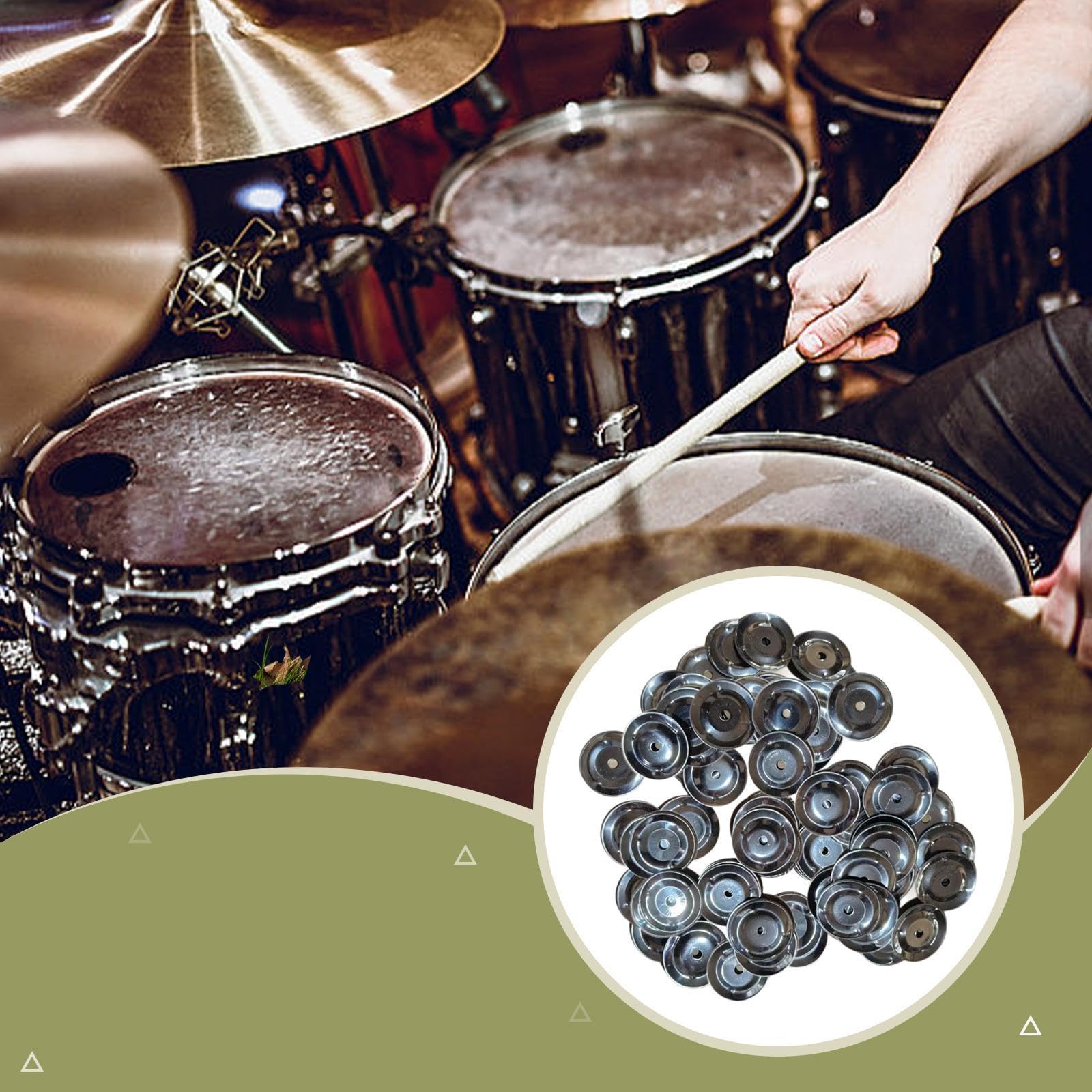 100 Piezas de Platillos de 1,46" con Sonajas Metálicas para Presentaciones Musicales de Adultos Y Niños.