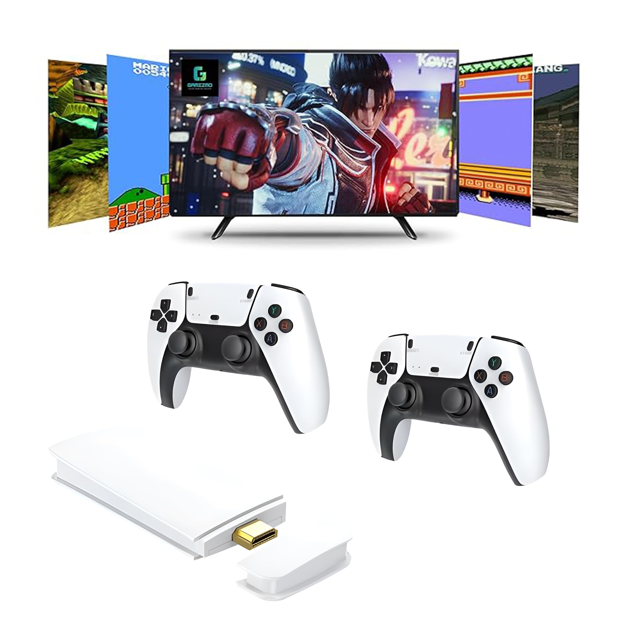 GAMIZMO Wireless video games for tv gaming, Retro Gaming console with Game Stick 4k Plug & Play TV Video Game Set for 2 Player,Old School Station Video Game for kids (4k white) (B0D9SB7KZ8) Amazon Price History, Amazon Price Tracker