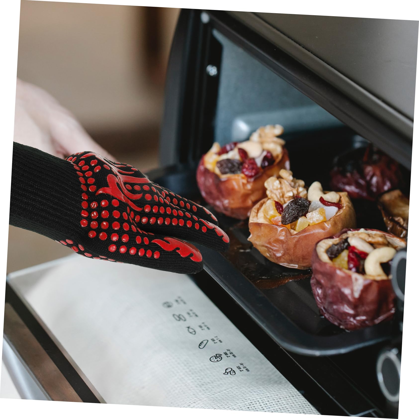 Guanto per Barbecue Resistente al Calore in Silicone e Guanto da Forno per Cucina e Cottura all Aperto Protezione Termica