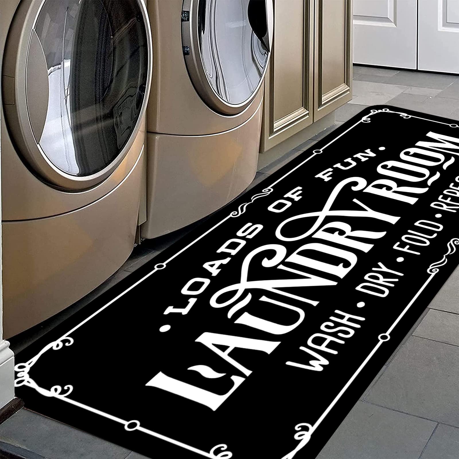 Laundry Room Rug Runner 20''x48'' Non Slip for Laundry Room Decor