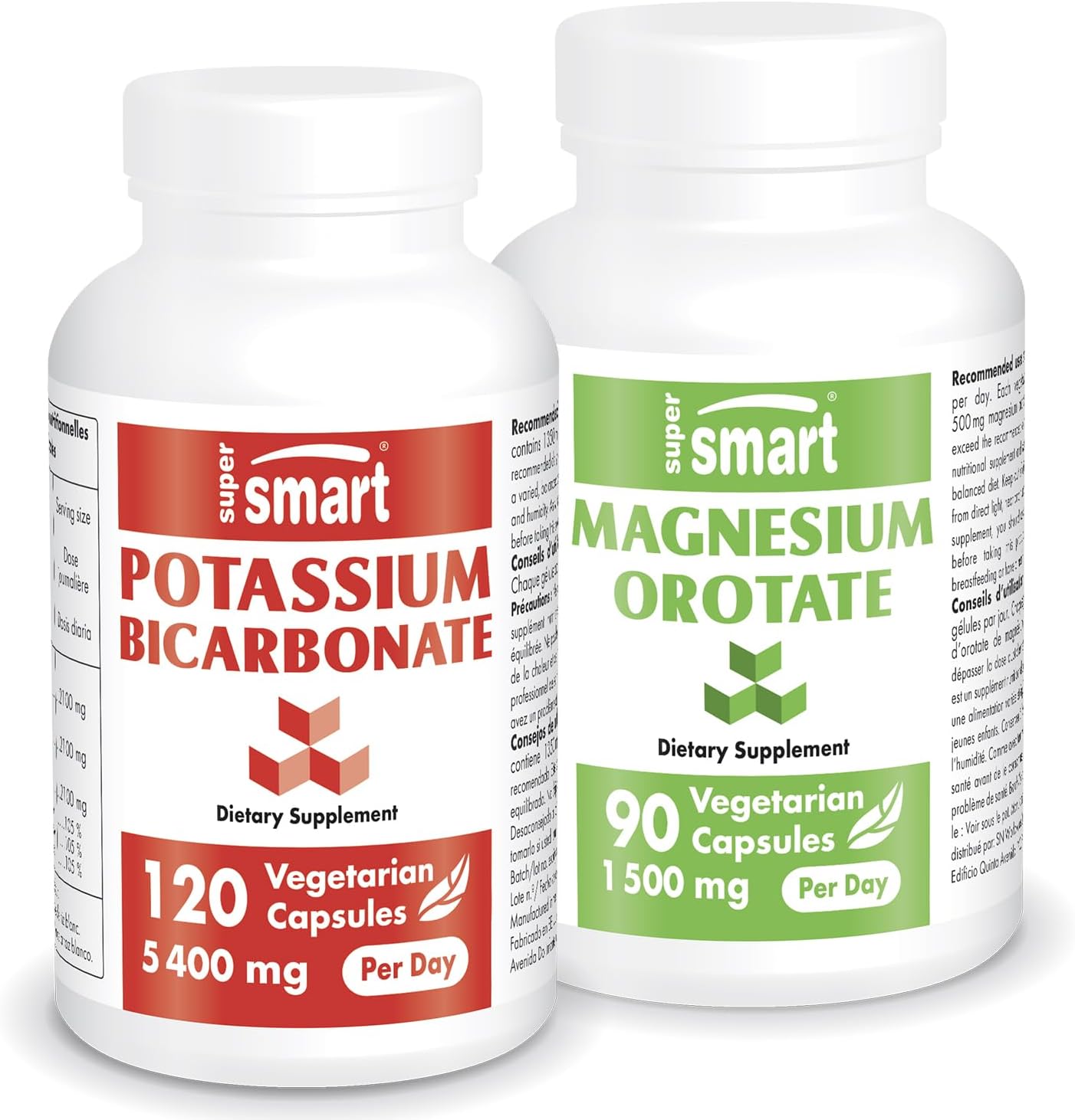 Supersmart - Potassium Bicarbonate and Magnesium Orotate Mineral Support Bundle | Non-GMO & Gluten Free - Vegetarian Capsules