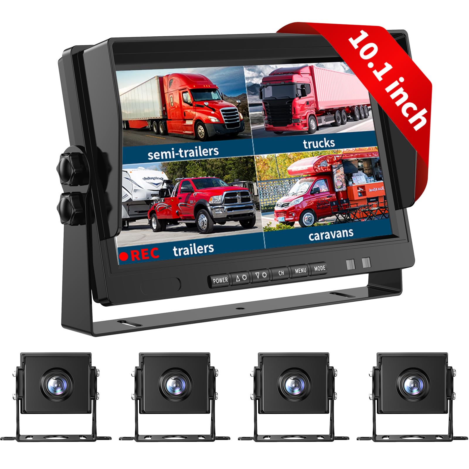 10.1 Wireless Digital DVR Monitor Rear Side View Camera for Truck