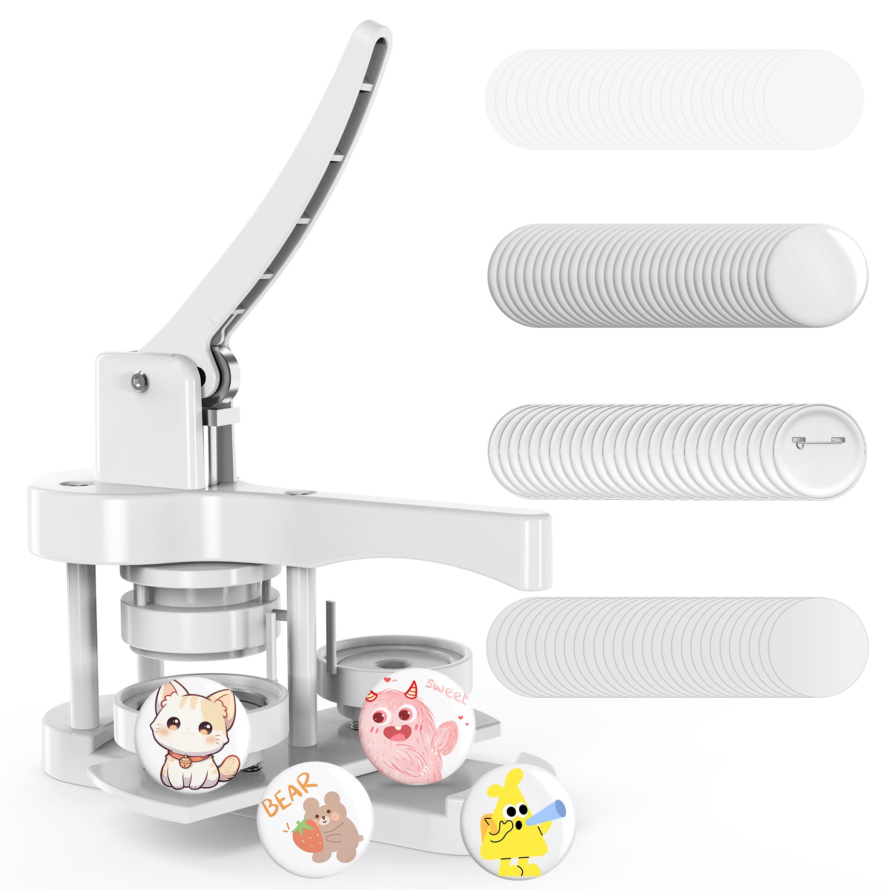 Photo 1 of **PARTS ONLY/DONT WORK***Button Maker Machine, Pin Maker Machine, Button Press Machine, DIY Badges Making Machine Kit with Free 50pcs Supplies, Installation-Free (58mm/2.25inch)
