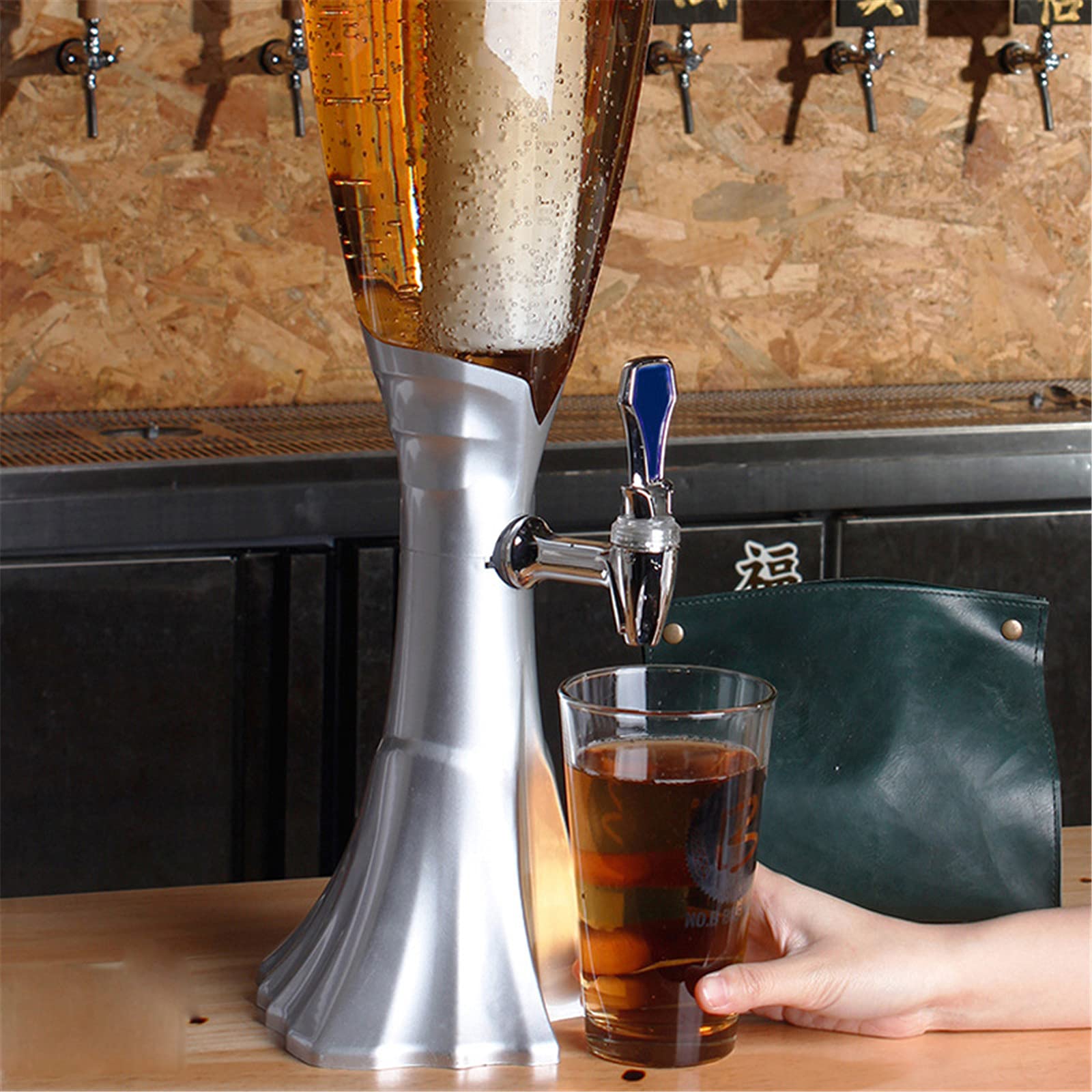 Wieża Piwa, Dozownik napojów Beer Tower Z latarnią Idealny na imprezy i gry w domu Akcesoria do baru Dozownik napojów w wieży piwnej,3,3.0L