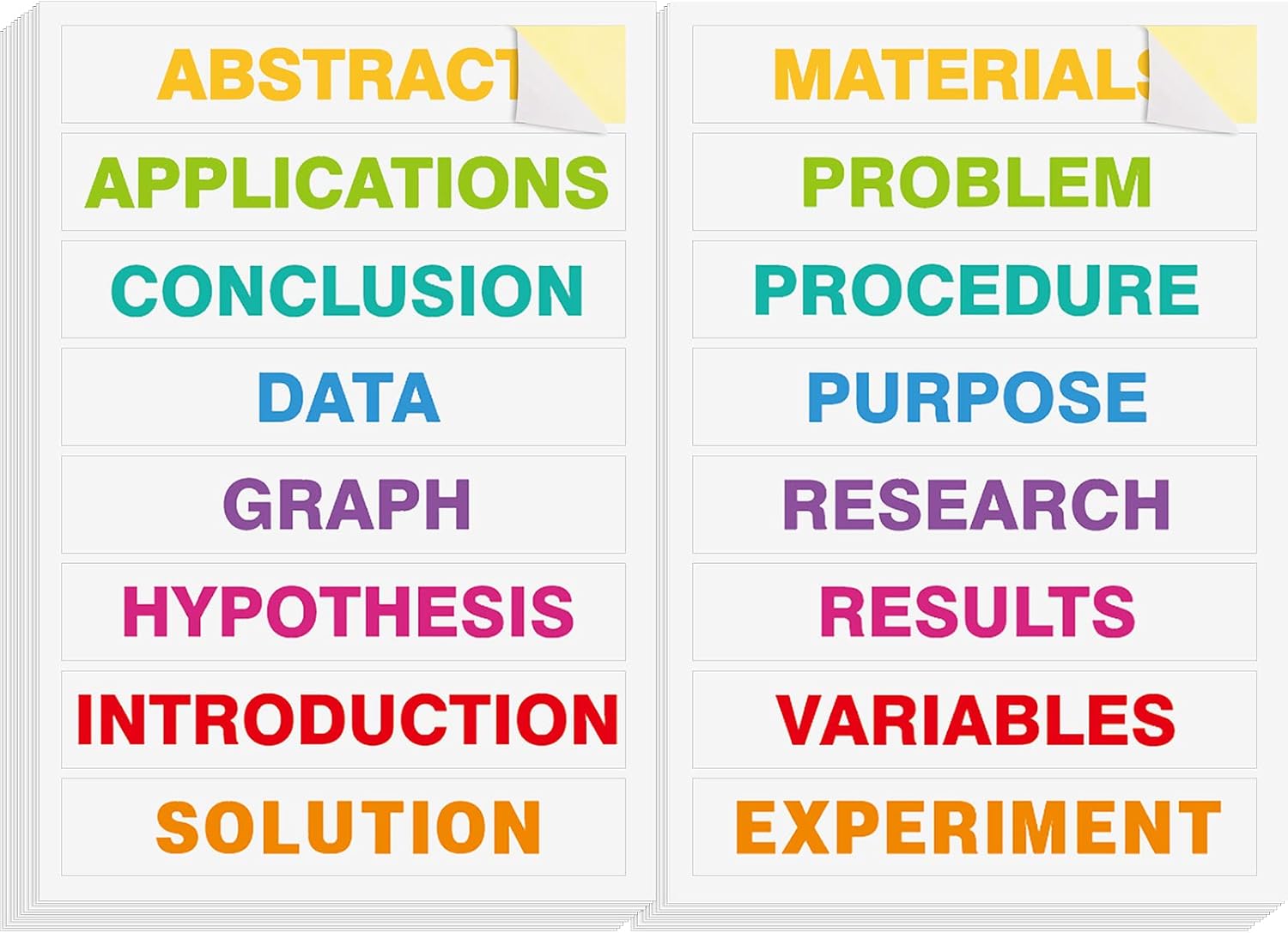 Crtiin 12 Sets Colorful Science Fair Project Titles Self