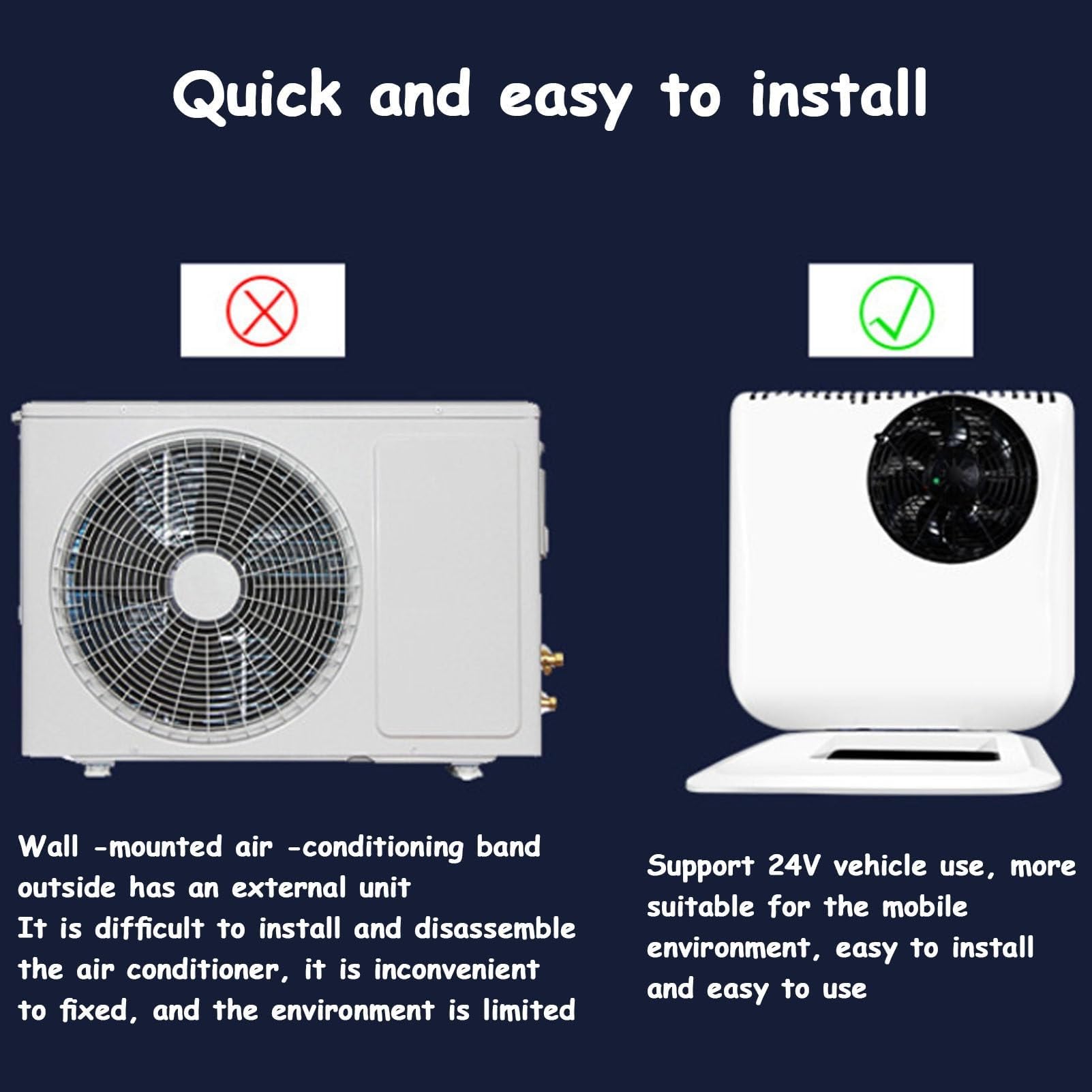 12V/24V DC RV Klimaanlage Intelligente Inverter Dach AC Einheit für LKW Camper Van Leise Kühlung