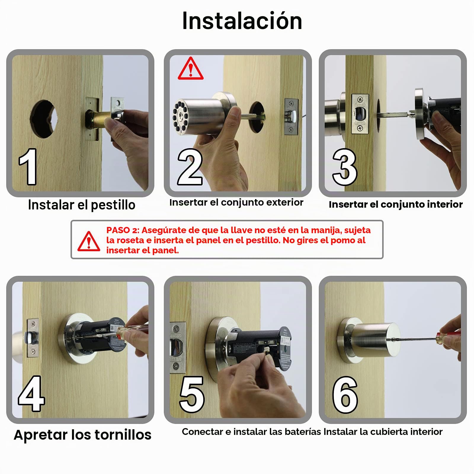BOTHSTAR Pomo de puerta con teclado con llave, cerradura de puerta de entrada sin llave, cerradura de código, cerradura automática, código de usuario 50, fácil de instalar, para el hogar, oficina,