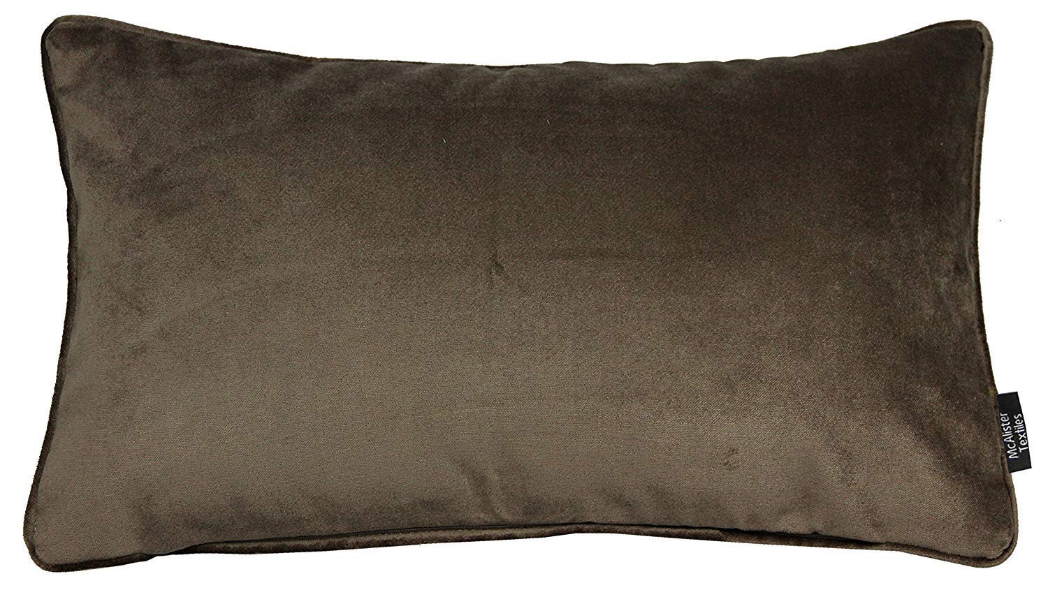 McAlister TextilesMocha Matt Velvet Throw Pillow Cover Plain Decorative Scatter Cushion Cover Machine Washable 24" x 16"