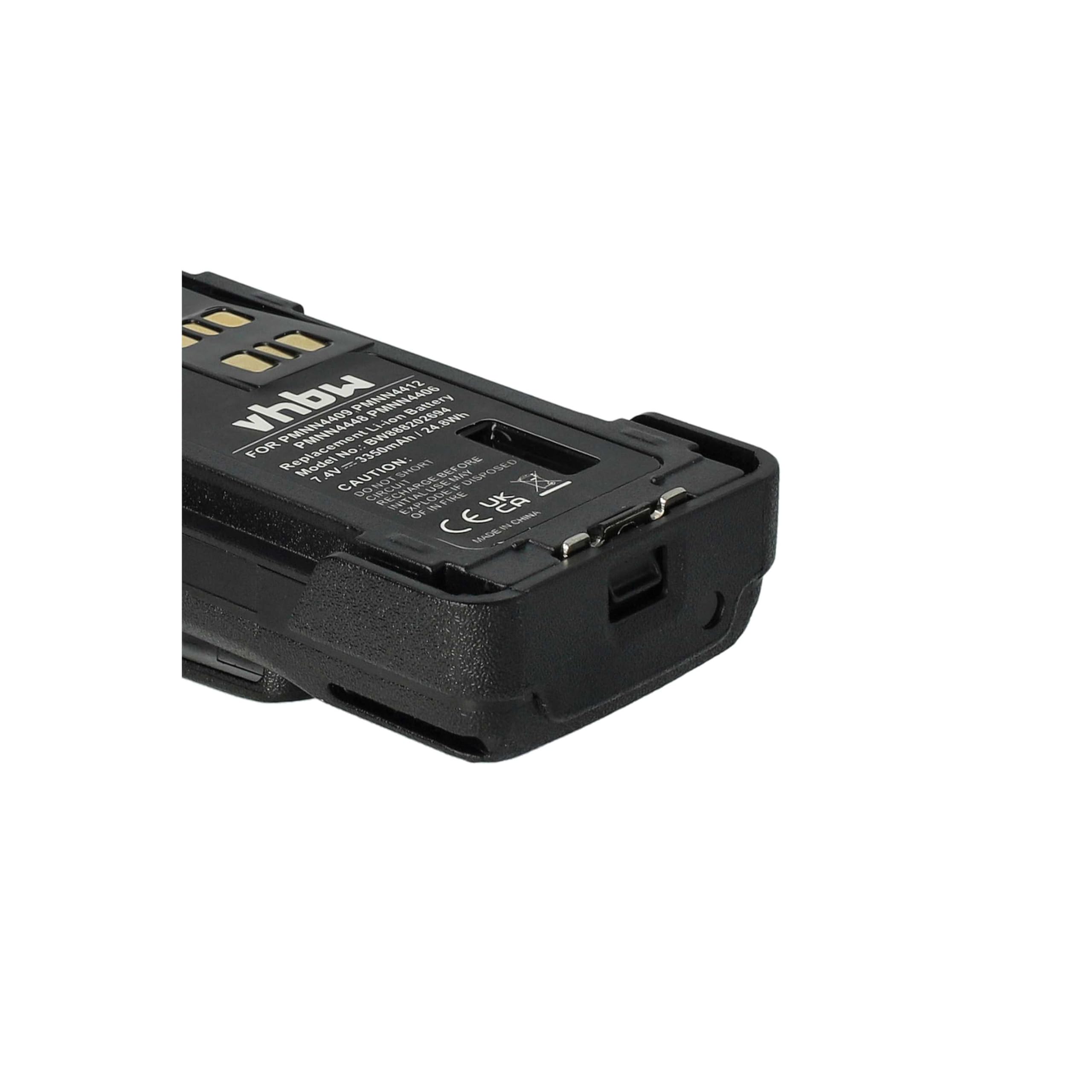 Vhbw 2x Batteria Ricaricabile Per Motorola DP4800 – 2600mAh, 7,4V, Con Clip – Sostituisce PMNN4406