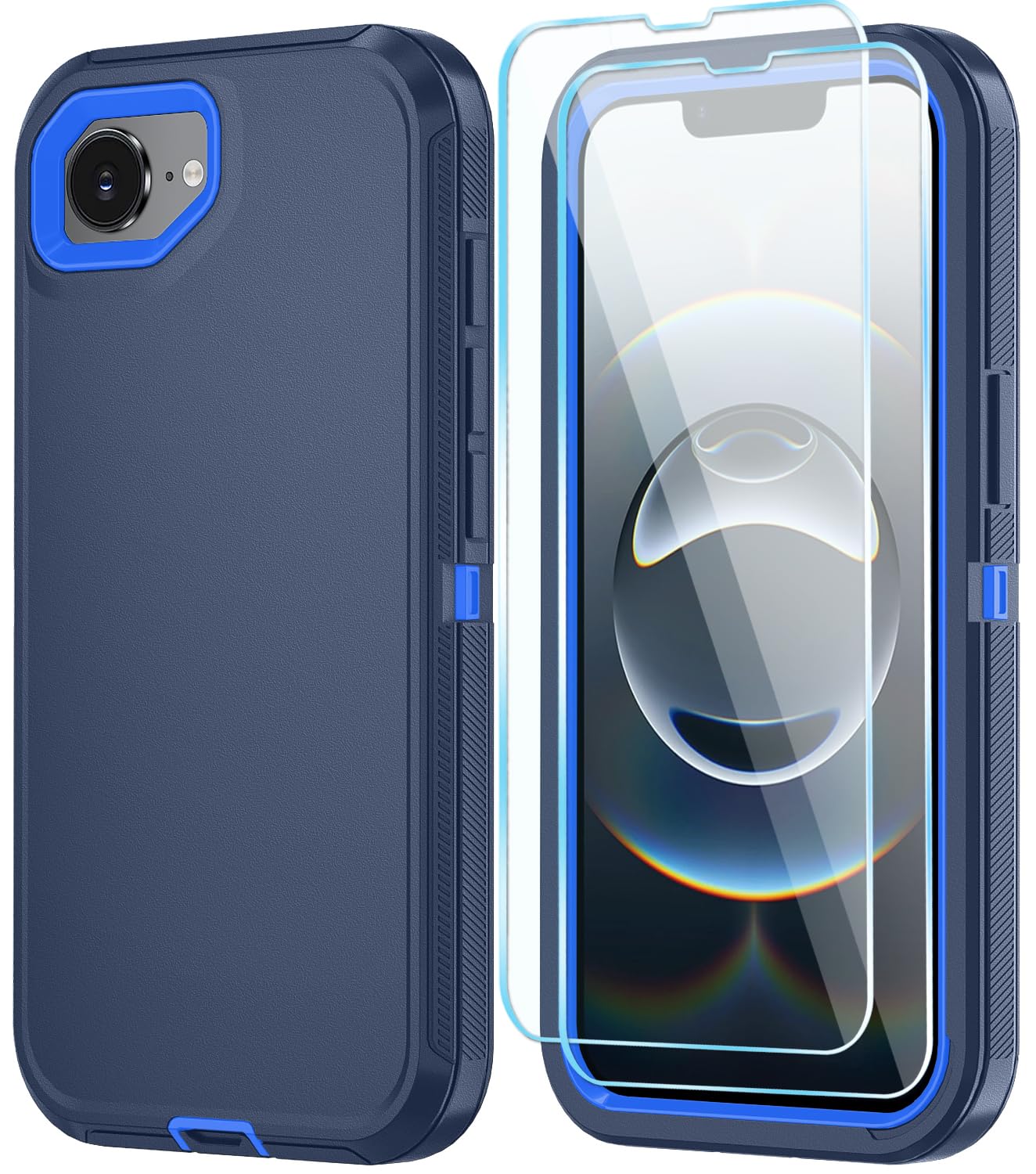 ouyncase Phone Case for iPhone 16e Case & Phone 17e Case with HD Screen Protector, Heavy Duty Shockproof & DustProof & 3-Layer Cover Phone Case for