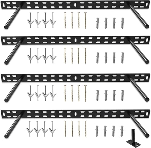 Juego de 4 soportes flotantes de 22 pulgadas, múltiples ubicaciones de montaje, la placa base puede contener 150 libras, soporte de soporte oculto