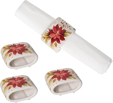 C&F Home Poinsettia Napkin Ring