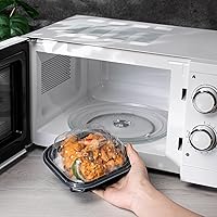 Vista 7 de Karat Contenedor con bisagras de polipropileno prémium [300 ct], recipientes para alimentos para llevar, estuche (6 x 6 pulgadas, 1 compartimento)