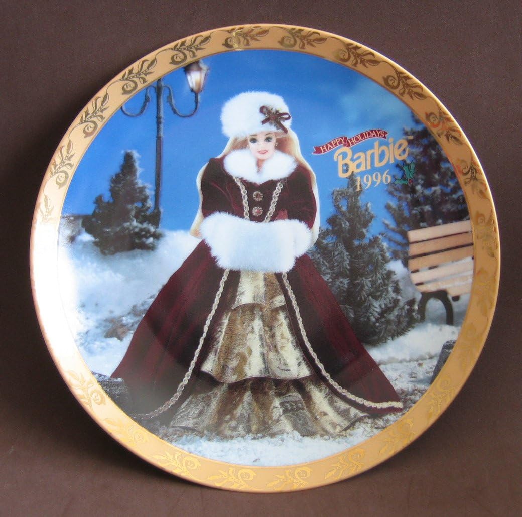 Barbie Happy Holidays 1996 Collector Plate - Limited Edition (1996 Enesco, Mattel)