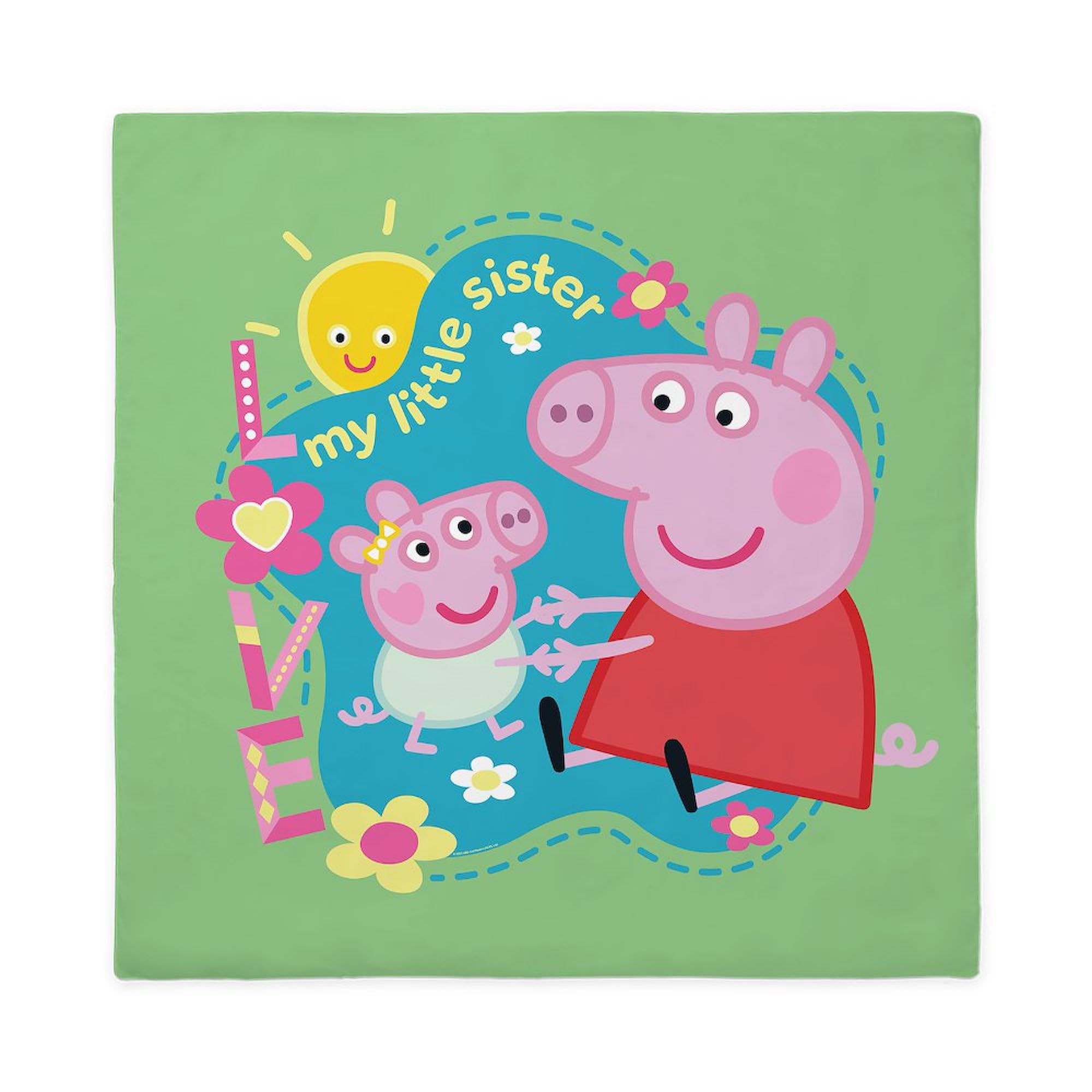 CafePress Peppa Pig: My Little Sister Queen Duvet Cover, Printed Comforter Cover, Unique Bedding