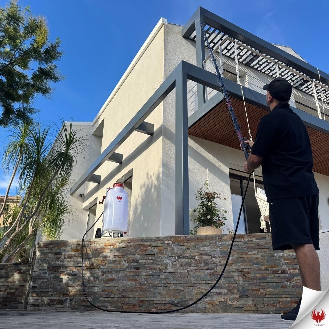 Phoenix - Perche Télescopique 5,4M Pro Sprayer Evo - Perche Professionnelle pour Pulvérisation Haute Portée Toiture - Compatible Pro, Dorsal & Gladiator Sprayer - Fibre de Verre Ultra Légère