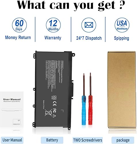 Miniatura 7 de DMKAOLLK TF03XL 920070-855 Batería para HP Pavilion 15-cc1xx 15-cc5xx 15-cc0xx 15-cc665cl 15-cc563st 15-cc123cl 15-cd0xx 14-bf Pavilion X360 45.9