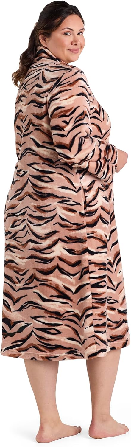 Miss Elaine Women's Robe Long, Plush Ultra Soft Fleece, Zipper Robe with Long Sleeves and Two Side Pockets - Image 4