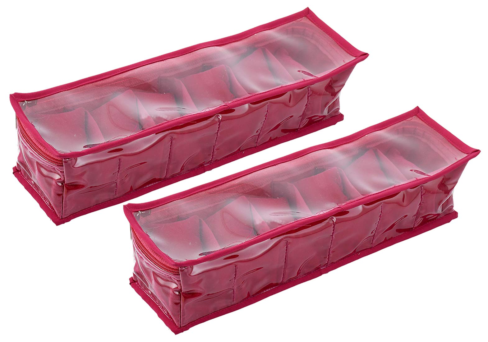 Kuber Industries 2 Pieces Watch Case/Wrist Watch Holder/Watch Organizer/Bracelet Pouch Transparent Top Watch Case with 6 Roll (Pink) -CTLTC39127 (B08482TH29) Amazon Price History, Amazon Price Tracker