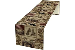 Rustic Country Bear Table Runner: A Charming Addition to Your Cabin Decor
