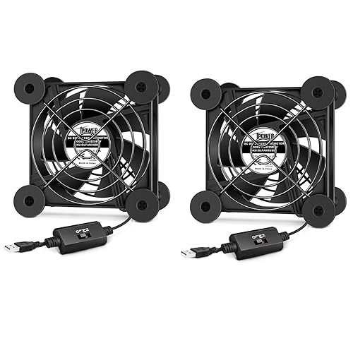 Miniatura 8 de iPower Ventilador de enfriamiento silencioso Ventilador de caja USB de 4.724 in con controlador de velocidad para receptor