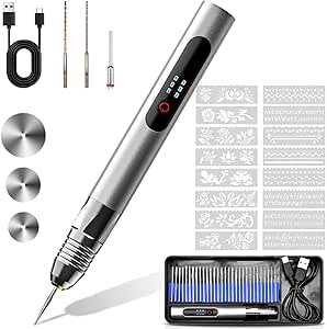 Stylo Graveur à Pointe Diamant – Pour Métal, Verre, Céramique, 23 000 Tr/min, Piles AAA