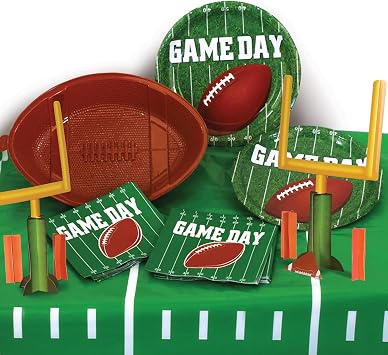 Beistle 2 Piece Game Day Goal Post Centerpieces Football Decorations Sports Party Supplies, 11, Green/Yellow/Orange/Brown/White