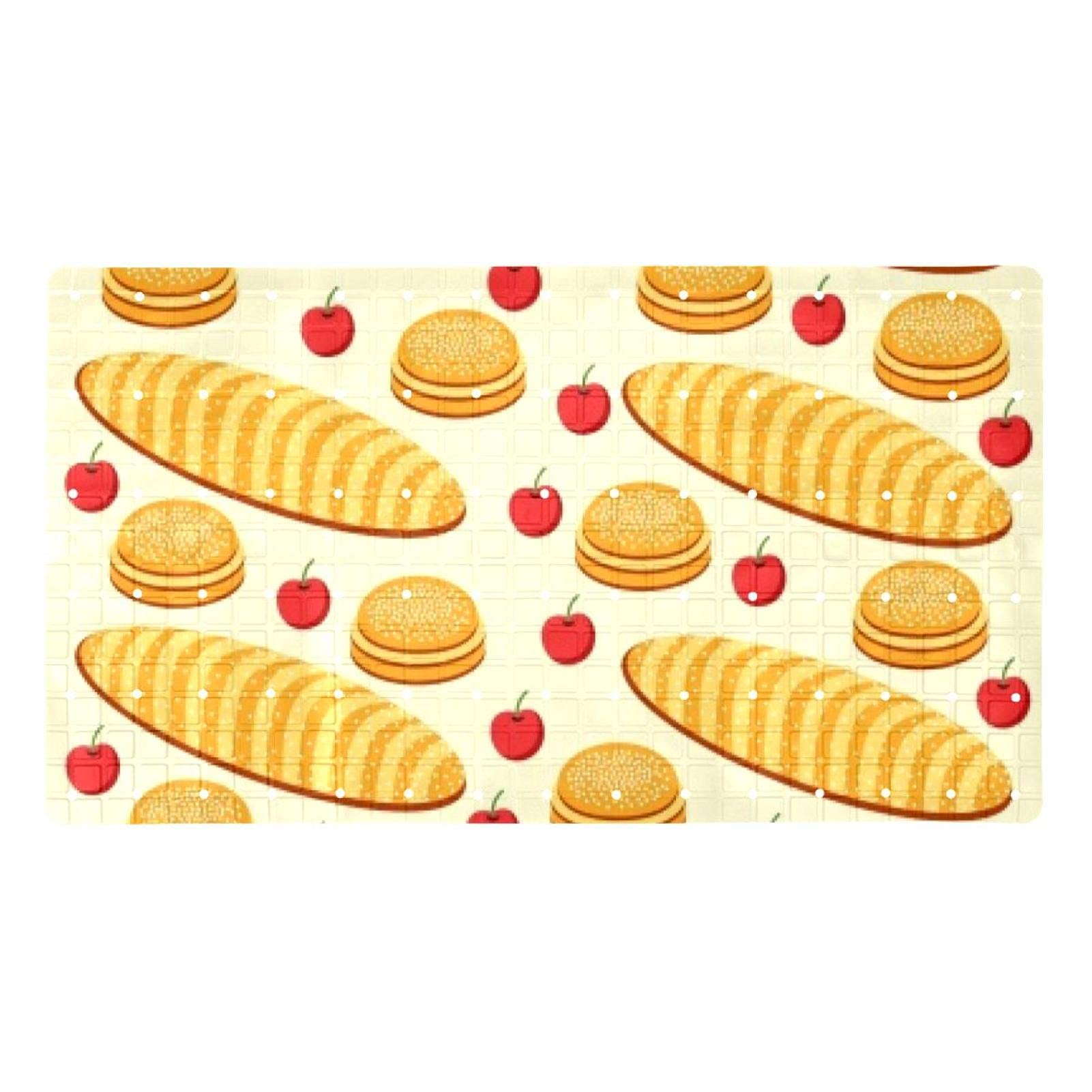 Alfombras de baño antideslizantes PVC para ducha rectangular con ventosas y agujeros lavables