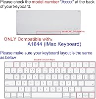 Vista 2 de Funda de teclado para Apple iMac Magic Keyboard 2ª generación MLA22LL/A (Modelo: A1644), protector de piel de silicona con diseño de letras grandes