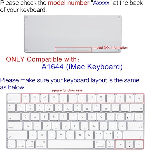 Miniatura 2 de Funda de teclado para Apple iMac Magic Keyboard 2 generación MLA22LLA (Modelo A1644), protector de piel de silicona con diseño de letras grandes,
