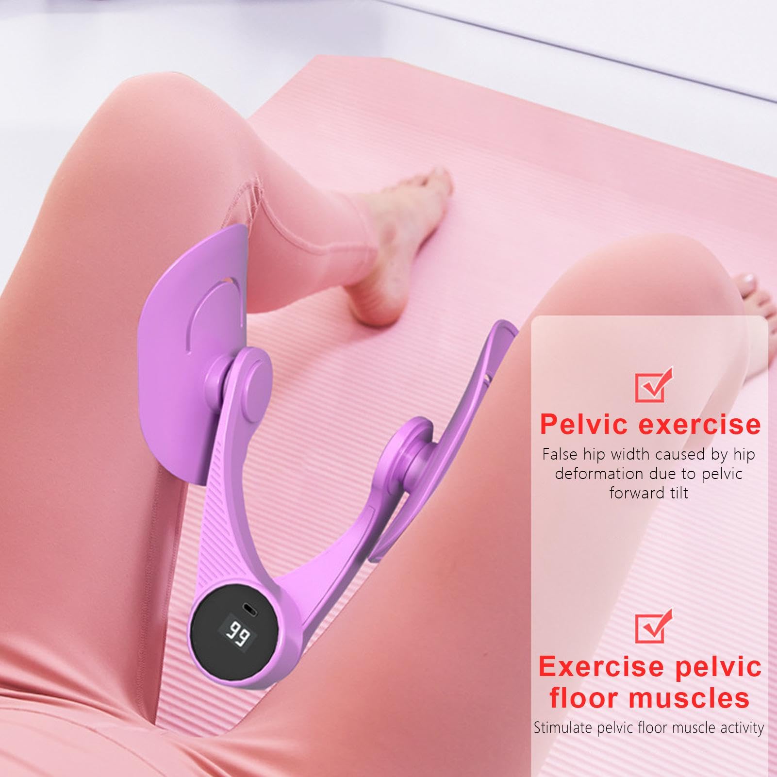 Attrezzi Pilates Per Casa Attrezzo Cosce E Glutei 3-in-1 Con Fasce - Allenamento Pavimento Pelvico Per Donne E Uomini Allenamento Cosce Glutei - 5