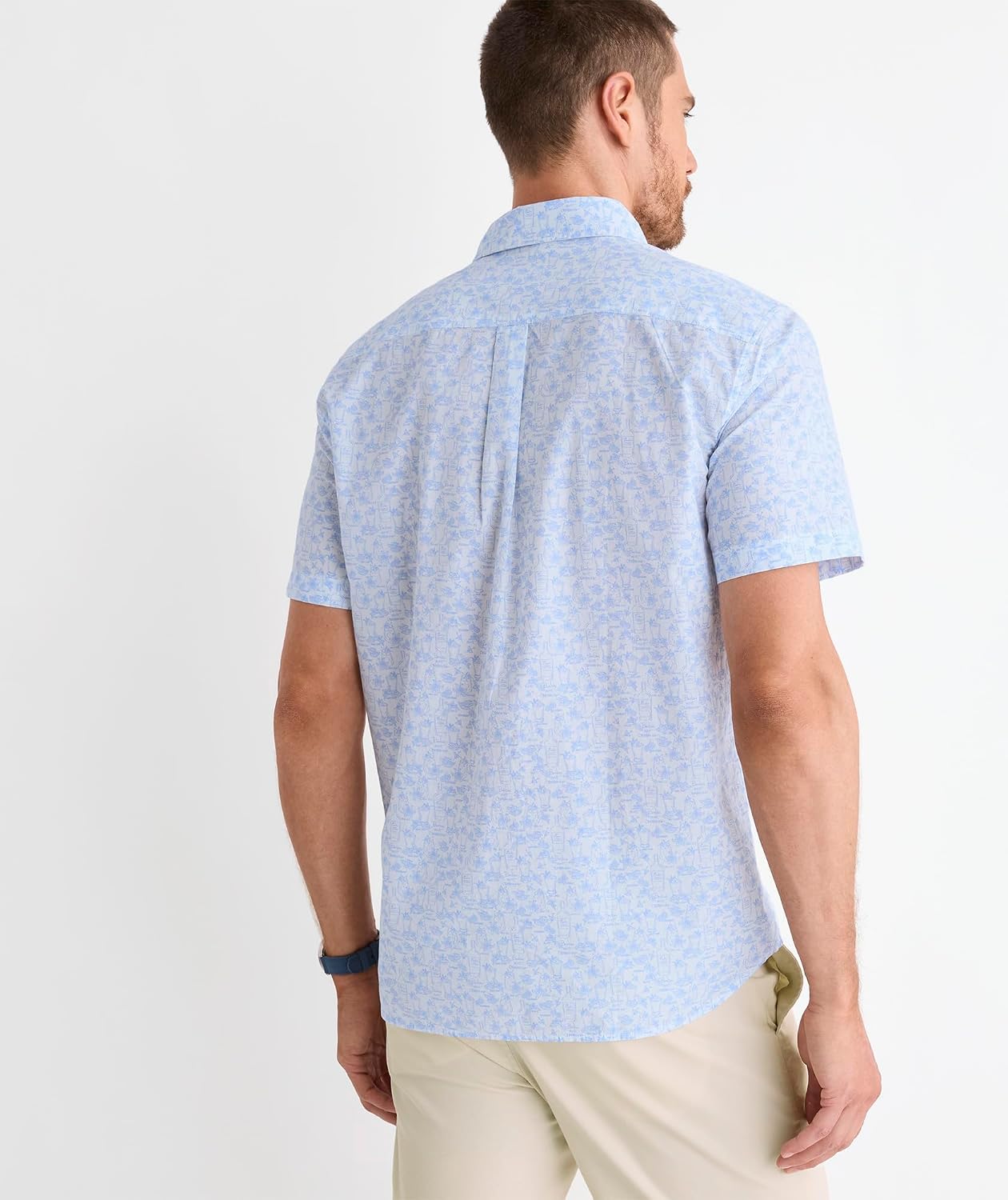 vineyard vines Men's Kentucky Derby Medley Cotton Madras Short Sleeve Shirt, White Cap